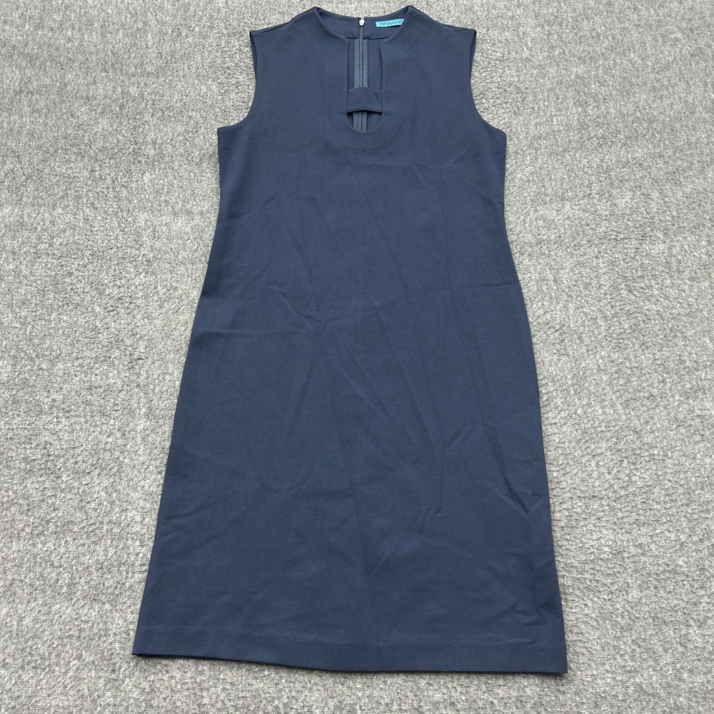J.McLaughlin Navy Shift Dress Small Zipper Keyhole Sleeveless Preppy Old Money S